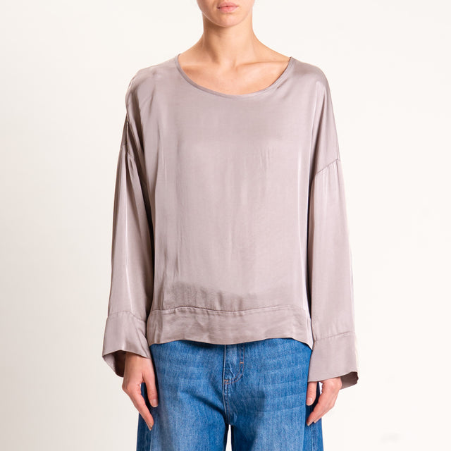 Tensione in-Blusa in satin - taupe
