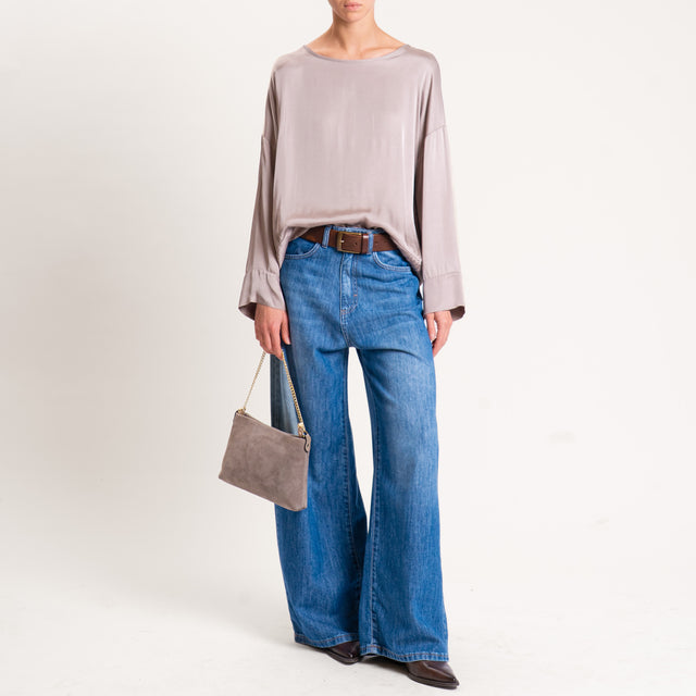 Tensione in-Blusa in satin - taupe
