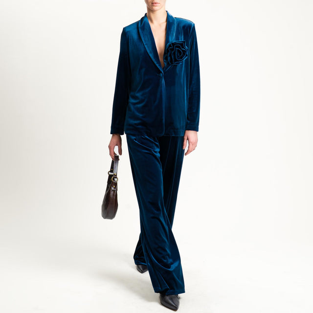 Tensione in-Completo in velluto ciniglia giacca e - blu
