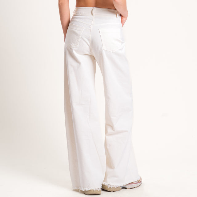 Tensione in-Pantalone palazzo sfrangiato - burro
