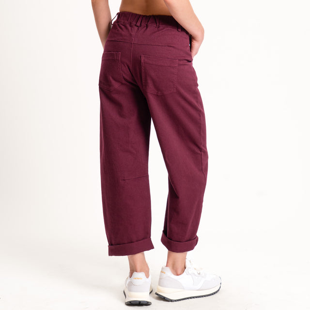 Tensione in-Pantalone elastico dietro - Bordeaux