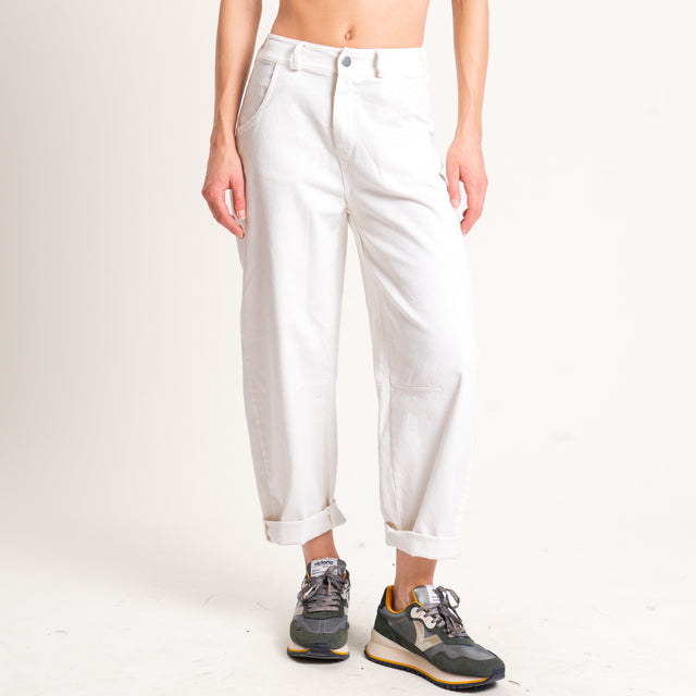 Tensione in-Pantalone elastico dietro - gesso