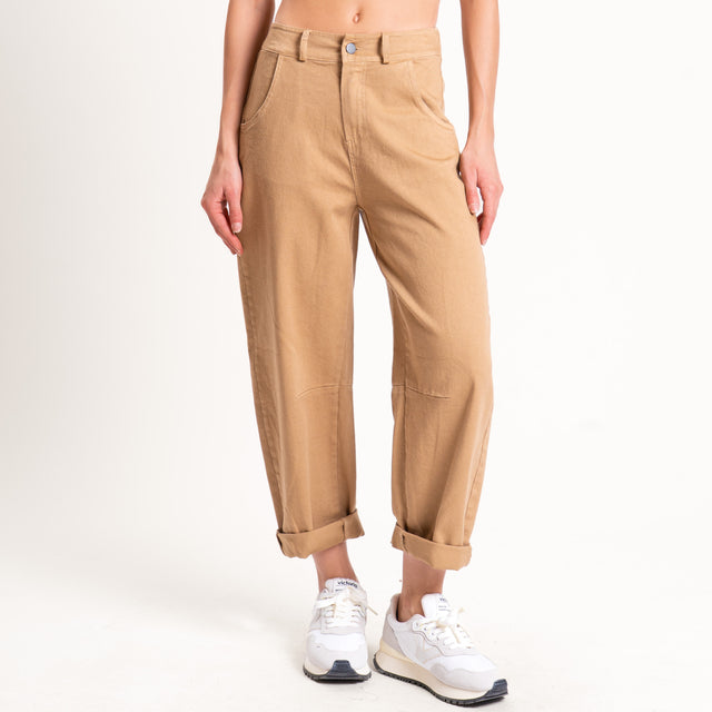 Tensione in-Pantalone elastico dietro - camel