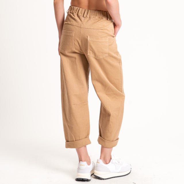 Tensione in-Pantalone elastico dietro - camel