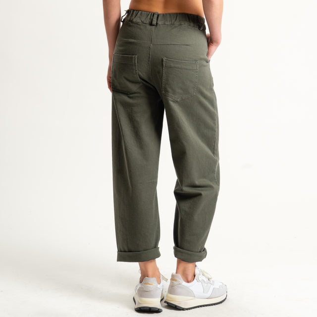 Tensione in-Pantalone elastico dietro - militare