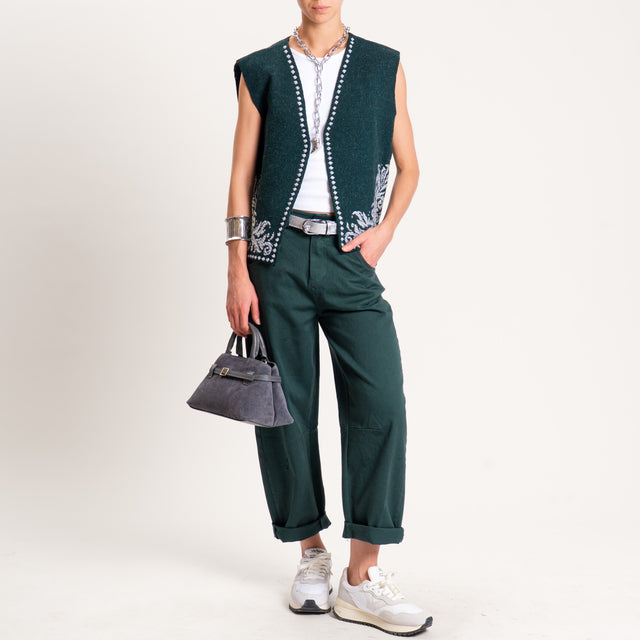 Tensione in-Pantalone elastico dietro - VERDE