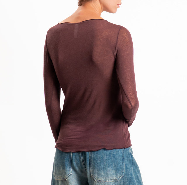 Tensione in-Maglia scollo barca misto cashmere - mosto