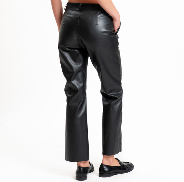 Tensione in-Pantalone similpelle trombetta - nero