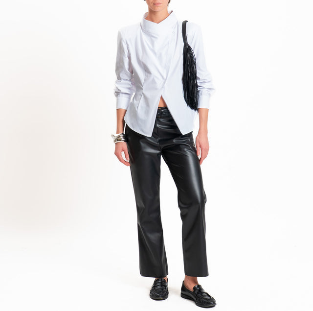 Tensione in-Pantalone similpelle trombetta - nero