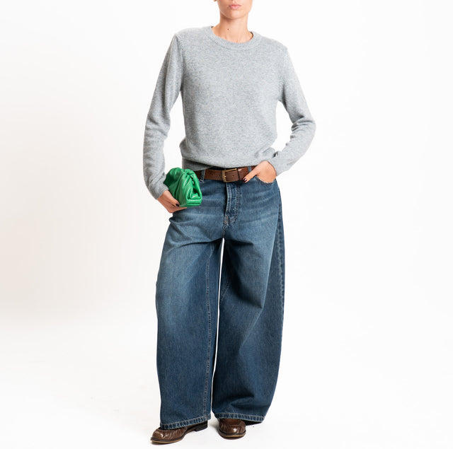 Tensione in-Maglia girocollo misto cashmere con spalline - grigio