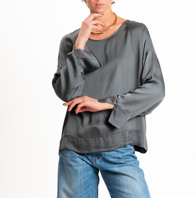 Tensione in-Blusa satin - piombo
