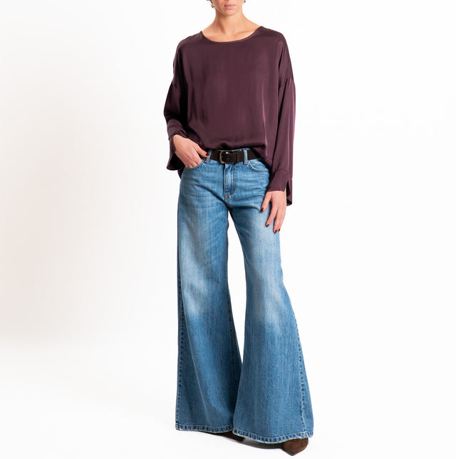 Tensione in-Blusa satin - burgundy