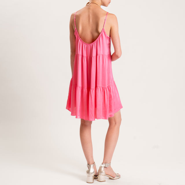 Tensione in-Abito satin con balze bretelle regolab - bubble