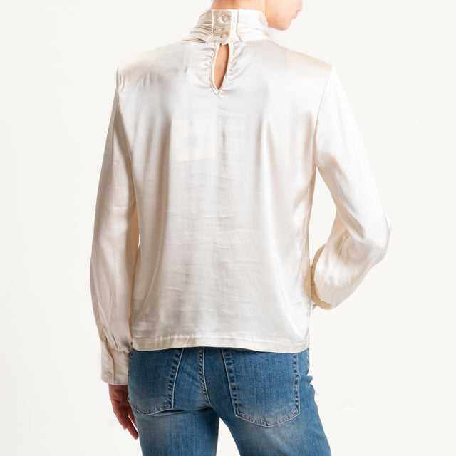 Tensione in-Blusa satin con spalline - panna