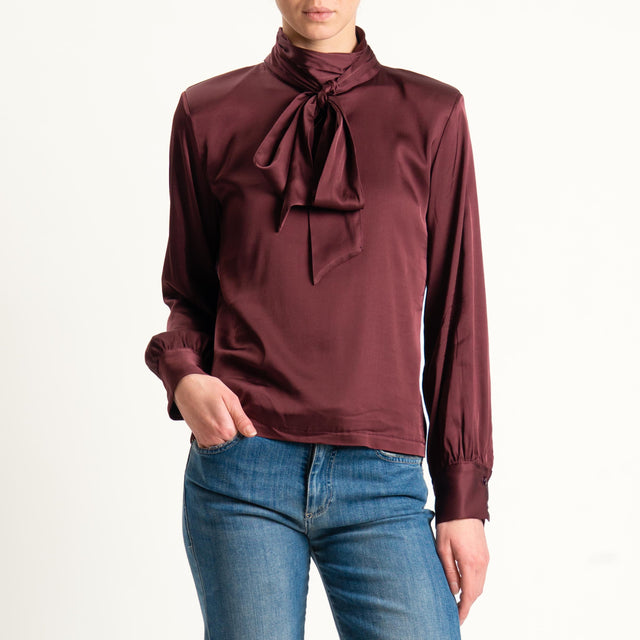 Tensione in-Blusa satin con spalline - vino