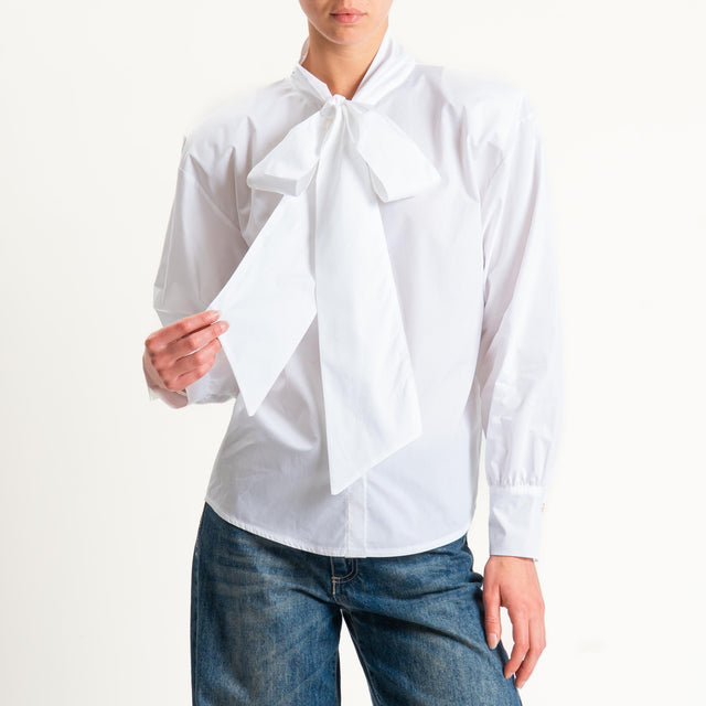 Tensione in-Camicia in cotone con spalline - bianco