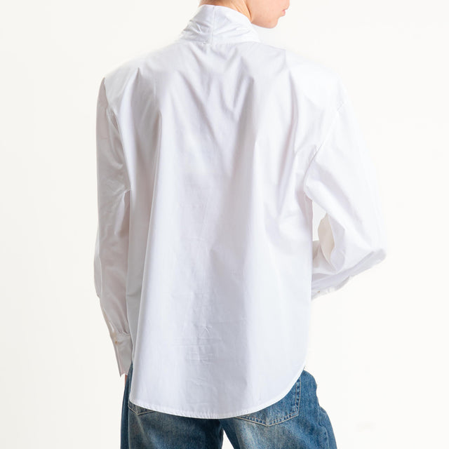 Tensione in-Camicia in cotone con spalline - bianco