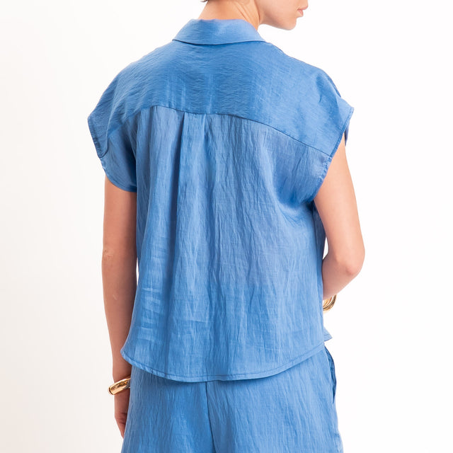 Tensione in-Camicia smanicata in lyocell - denim