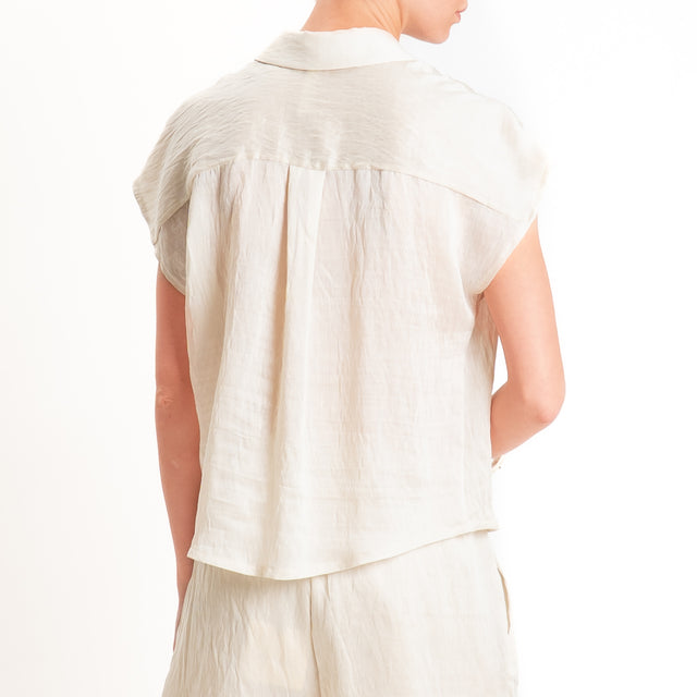 Tensione in-Camicia smanicata in lyocell - avorio