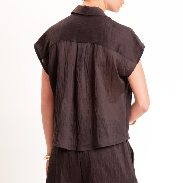 Tensione in-Camicia smanicata in lyocell - caffe'