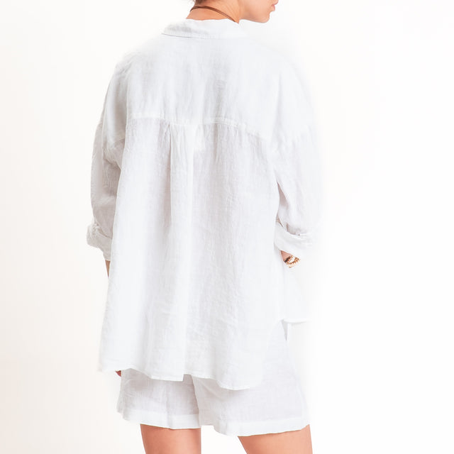 Tensione in-Camicia 100% lino - bianco