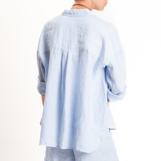 Tensione in-Camicia 100% lino - azzurro