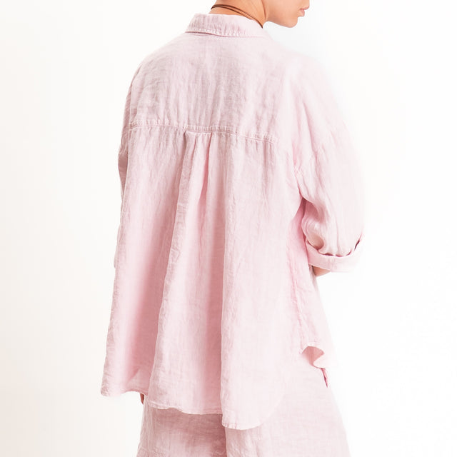 Tensione in-Camicia 100% lino - rosa