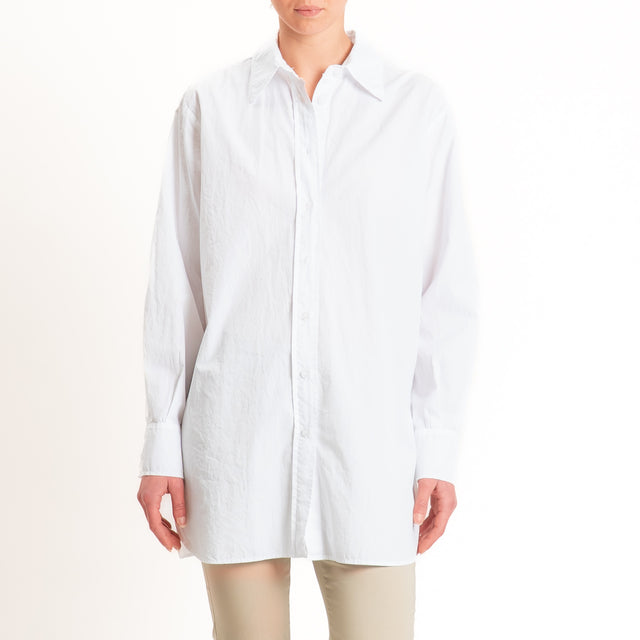 Tensione in-Camicia over stone washed - bianco