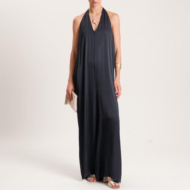 Tensione in-Tuta satin elastico dietro - nero