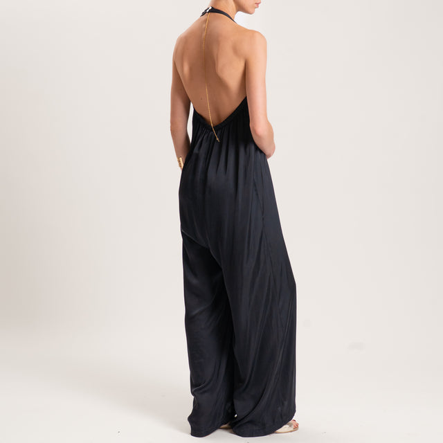 Tensione in-Tuta satin elastico dietro - nero