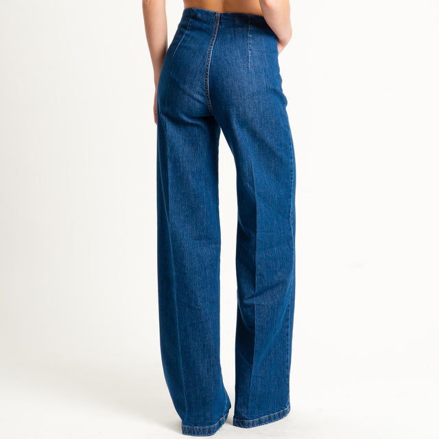 Tensione in-Jeans bottoni dorati denim elasticizzato - denim