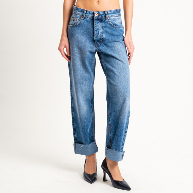 Tensione in-Jeans straight taglio vivo - denim