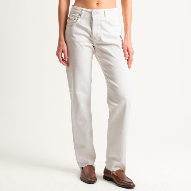 Tensione in-Jeans 5 tasche taglio vivo - panna
