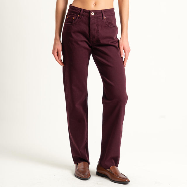 Tensione in-Jeans 5 tasche taglio vivo - Bordeaux