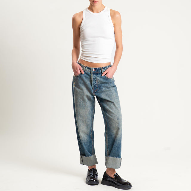 Tensione in-Jeans taglio vivo - denim lavaggio tè