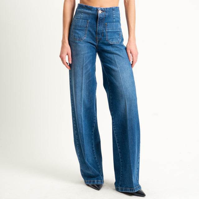 Tensione in-Jeans tasche davanti - denim