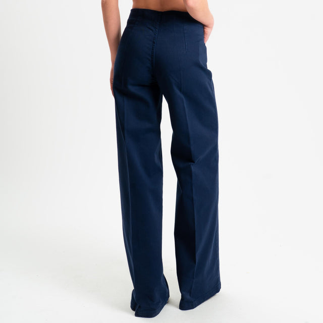 Tensione in-Jeans wide leg tasche davanti - blu