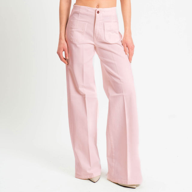 Tensione in-Jeans wide leg tasche davanti - rosa