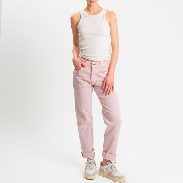 Tensione in-Jeans 5 tasche in drill elasticizzato - rosa