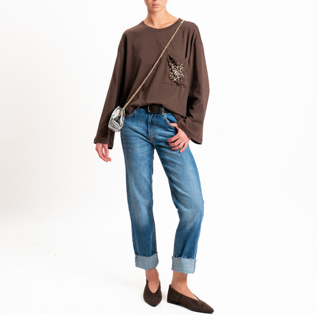 Tensione in-Jeans straight fit taglio vivo - denim