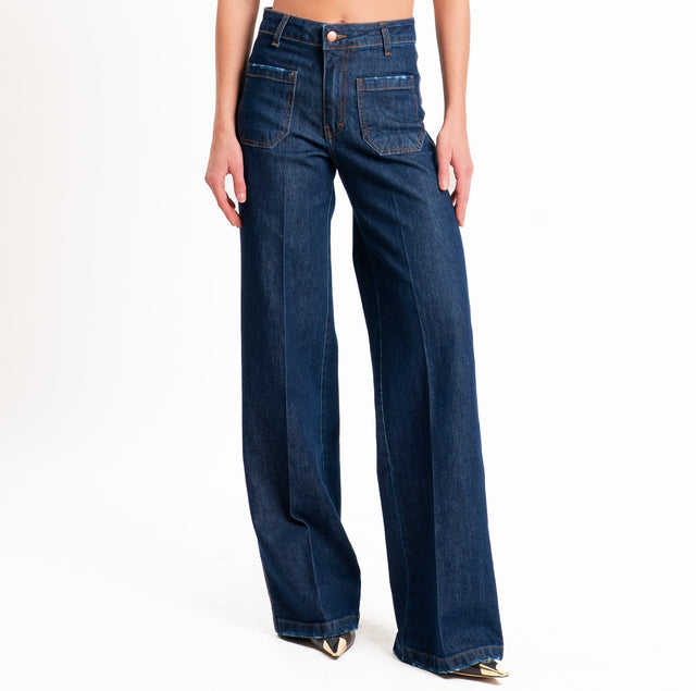 Tensione in-Jeans tasche davanti - denim scuro