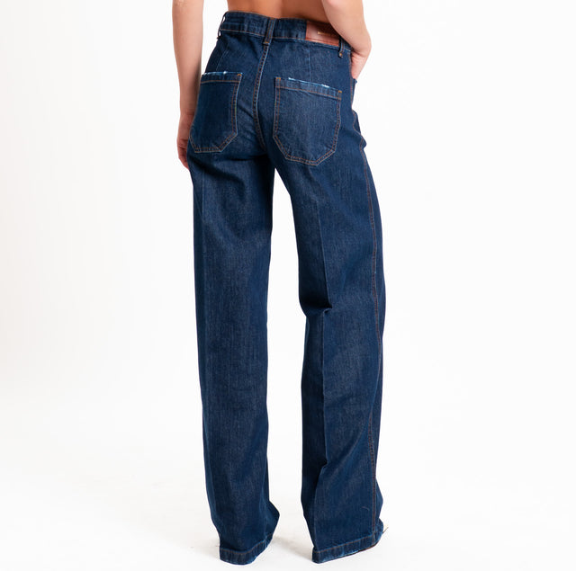 Tensione in-Jeans tasche davanti - denim scuro