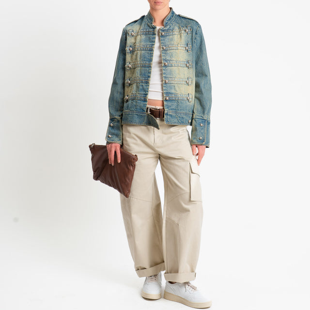 Tensione in-Pantalone cargo barrel fit - avena