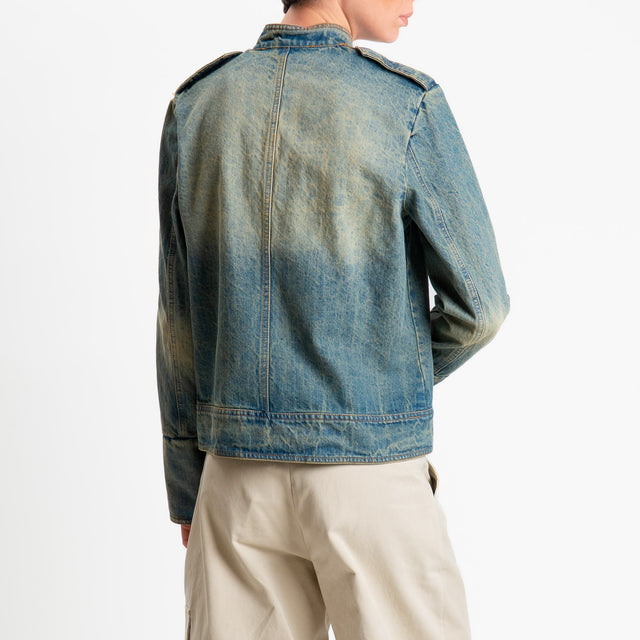 Tensione in-Giacca jeans napeloen lavaggio tè - denim