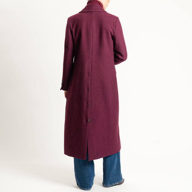 Tensione in-Cappotto misto lana doppiopetto - amarone