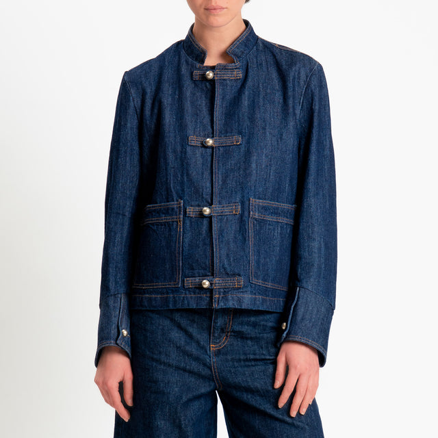 Tensione in-Giacca jeans con tasche - denim scuro