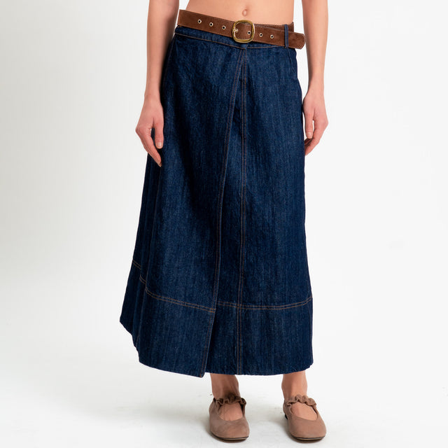 Tensione in-Gonna jeans portafoglio con cintura - denim scuro