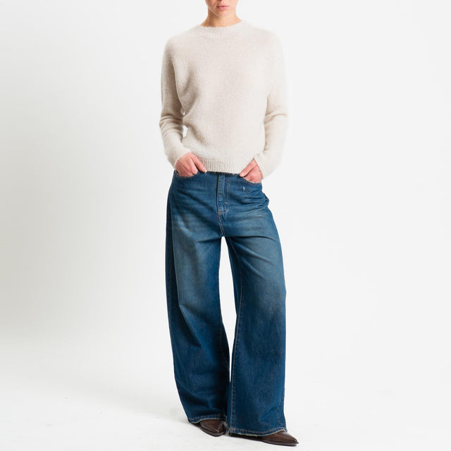 Tensione in-Maglia mohair girocollo - beige