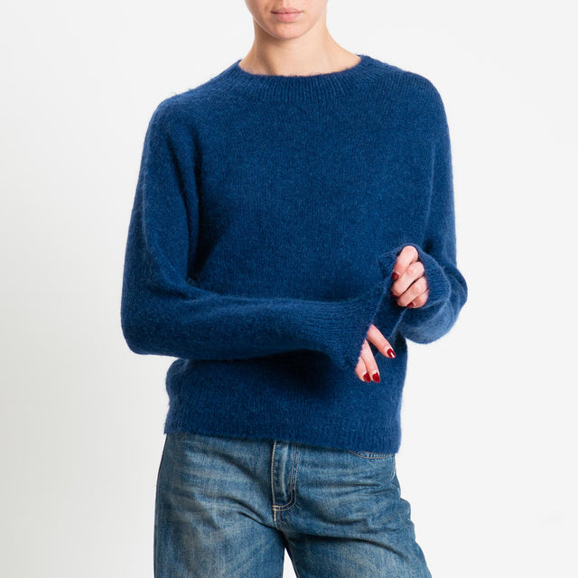 Tensione in-Maglia mohair girocollo - blu