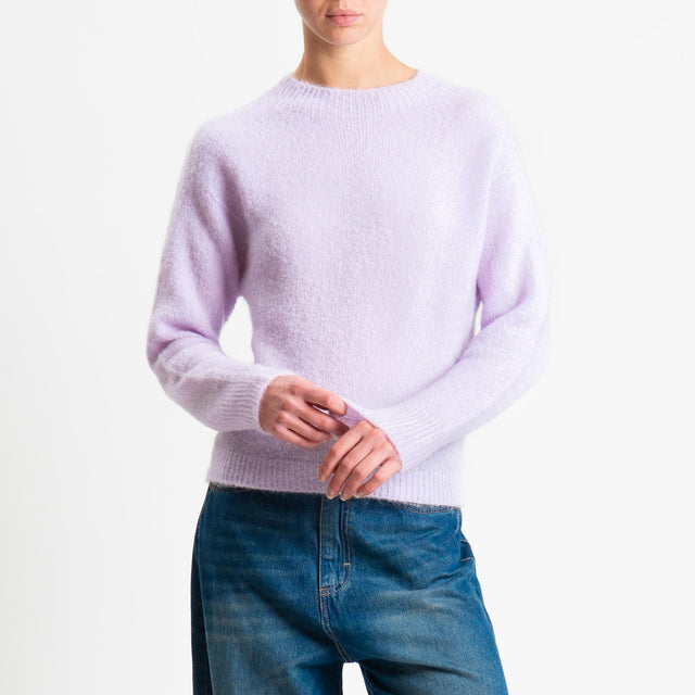 Tensione in-Maglia mohair girocollo - lavanda